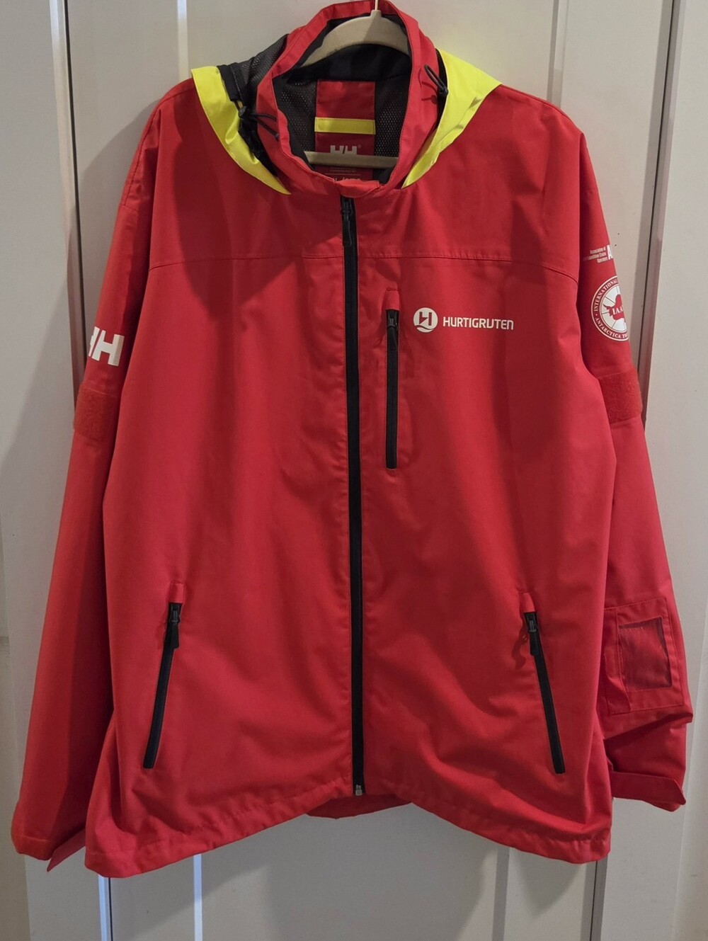 Helly Hansen Hurtigruten Waterproof Expedition Hoodie Jacket - XXL - Red & Yello